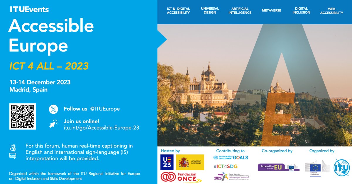 🌐 #AccessibleEurope 2023 offers an unparalleled platform to discuss the global impact of #ICT on society. Shape the dialogue and be part of the change!

Register ➡️ itu.int/net4/CRM/xreg/…