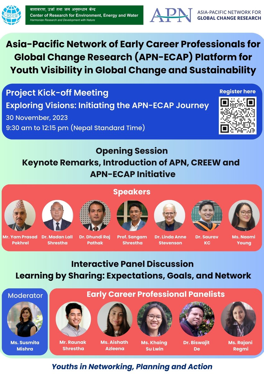 APNGCR's tweet photo. Are you an #earlycareerprofessional in the #AsiaPacific region? Are you passionate about #networking and collective opportunities addressing #globalchange and #sustainability issues? 🌏 

Register to hear more about CREEW and APN's new initiative here: https://t.co/Gqa0MvCxrK https://t.co/5sJAszwG3o