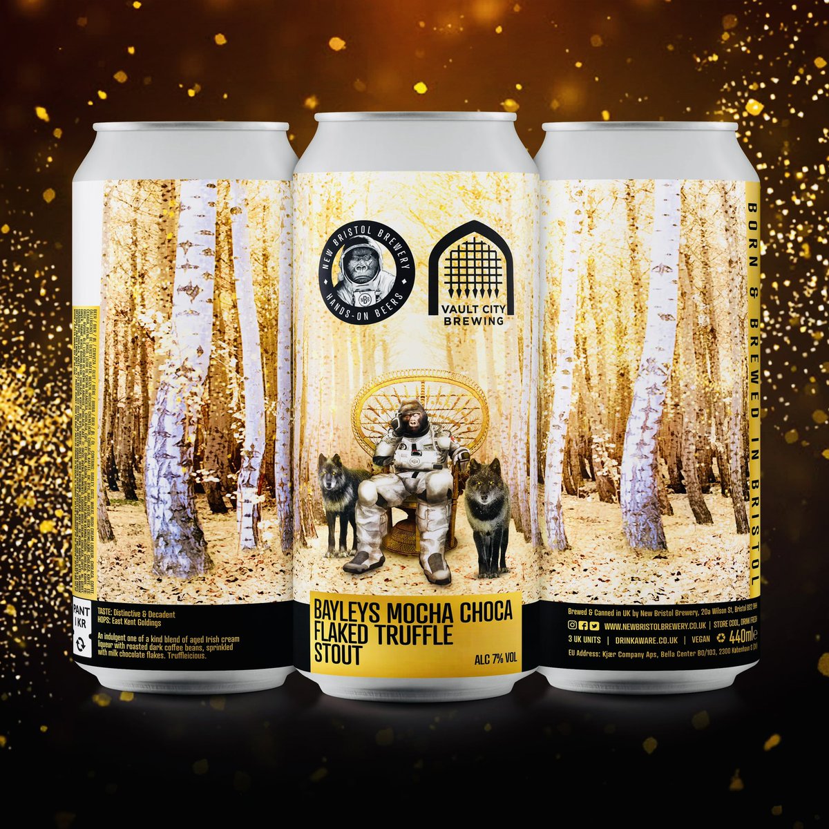 ITS HERE - 4TH STOUT OF XMAS - BAYLEYS MOCHA CHOCA FLAKED TRUFFLE STOUT  7%🌲 Brewed with our Edinburgh pals @vaultcitybrewing . An indulgent one of a kind blend of aged Irish cream liqueur, roasted dark coffee beans and milk choc flakes 🌱 🦍 BUY at newbristolbrewery.co.uk