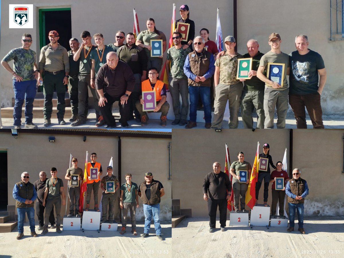 ✅Final del Campeonato Autonómico de Caza Menor con Perro de Jóvenes Cazadores y Damas.

👏🏻Enhorabuena a todos los participantes.

🏆Podium:

Jóvenes:

🥇David Marín
🥈 Daniel Mulero
🥉 Álvaro Aznar

Damas:

🥇Fini Soriano
🥈Tamara Cerezuelo
🥉 Silvia Carriquí