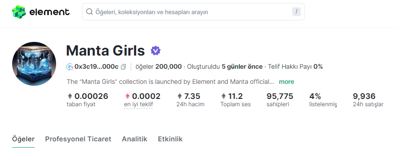CasanovaWeb3's tweet photo. Manta Girls NFT minti 22 kasımda açılmış ve hızlıca sold out olmuş

Açıklamasında Girls holderların $MANTA ve $ELE token için uygun olacağından bahsedilmiş, biraz aldım 🫡
https://t.co/SIvwXFyHtX

Manta Pacific'e $ETH Bridge için 👇
https://t.co/emQxETTyJo https://t.co/xc00dasYpc