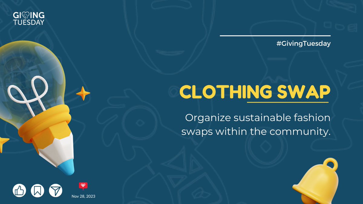 GivingTueAfrica's tweet photo. Swapping for Good! Swap, style, and sustainably shine. And what is not exchanged, donate them to  people who need it. 
#GivingTuesday #GivingTuesday2023 #OrdinaryExtraordinaryGenerosity #GiveToday #DailyGiving #Generosity #Kindness #UbuntuGiving https://t.co/muoPF8hPad
