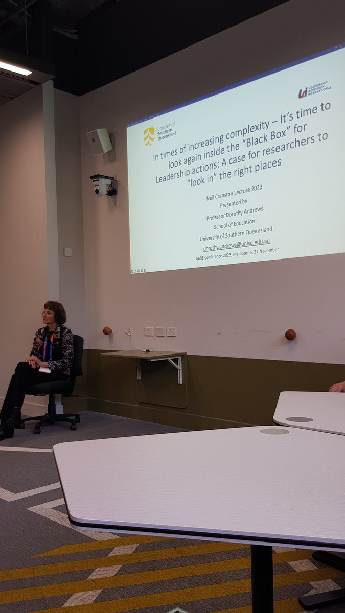 joanmconway's tweet photo. #AARE2023 @AARE_EdLeadSIG The 2023 Neil Cranston lecture delivered by Professor Dorothy Andrews @DorothyCAndrews https://t.co/qiTZ57W1uk