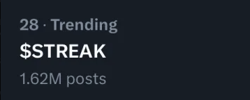 ercstreak's tweet photo. GM $STREAK https://t.co/i6PWk4XdsX