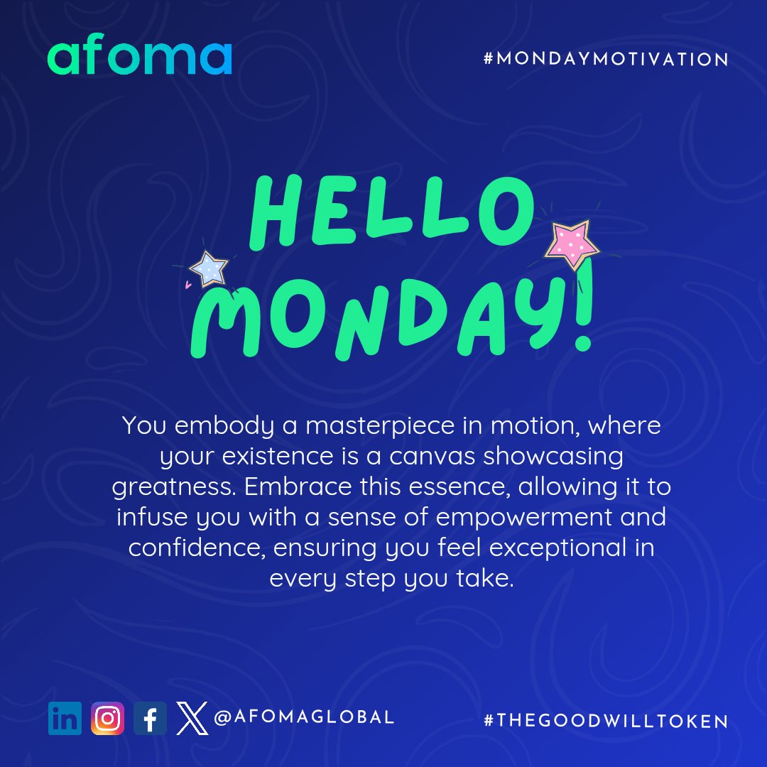 afomaglobal's tweet photo. Embrace your uniqueness, you're a masterpiece in progress. 

Know you are always evolving as a work of art, reinsuring your belief in you, allowing yourself the space to grow and appreciate the artistry within 💫 

#MondayMotivation #SelfLove #Growth #webdevelopment #BTC # https://t.co/mJlNtTyjVi