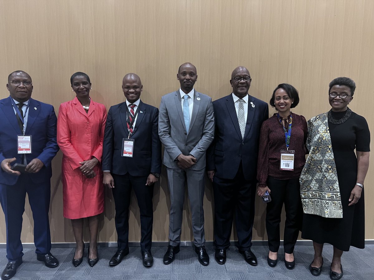 DembyAustin's tweet photo. Following the sad event in Sierra Leone, a solidarity picture with colleague Ministers of Health from; Ethiopia, Rwanda, Ghana, Senegal, Botswana, Cabo Verde, and Togo at the 3rd Int Conf on Pub Health in Africa, Lusaka, Zambia, Nov 27th 2023. https://t.co/IqtlWZkcy7