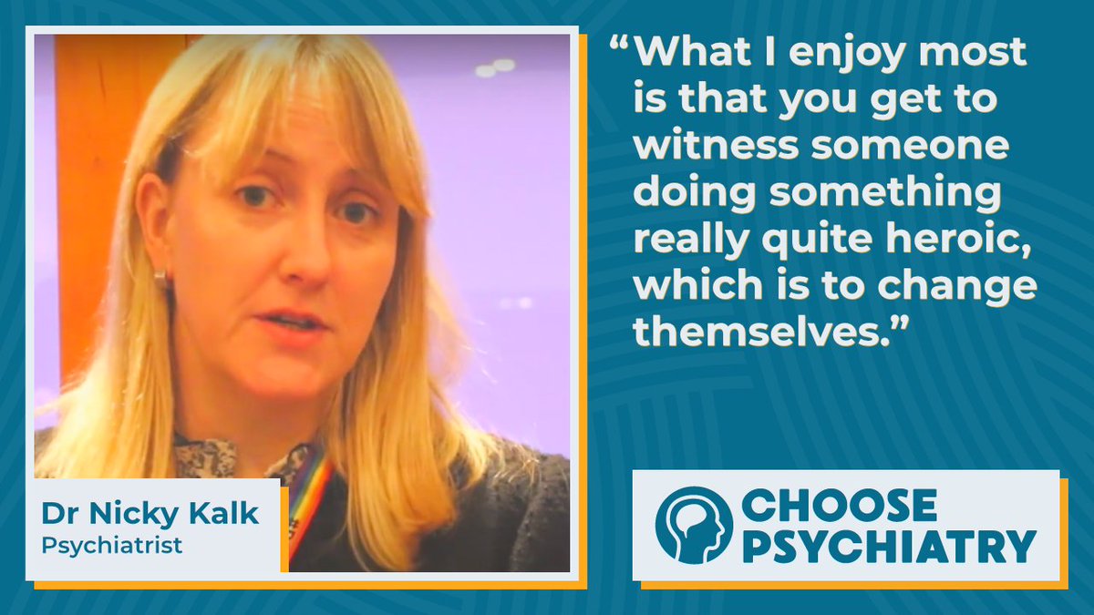 Royal College of Psychiatrists (@rcpsych) on Twitter photo For this year’s #choosepsychiatry we’re sharing films to show you the wide range of career options available through the 13 specialties in psychiatry. Find out why becoming an Addictions Psychiatrist is a great choice, from the brilliant <a href="/KalkNicola/">Nicky Kalk</a>
rcpsych.ac.uk/become-a-psych… For this year’s #choosepsychiatry we’re sharing films to show you the wide range of career options available through the 13 specialties in psychiatry. Find out why becoming an Addictions Psychiatrist is a great choice, from the brilliant <a href="/KalkNicola/">Nicky Kalk</a>
rcpsych.ac.uk/become-a-psych…