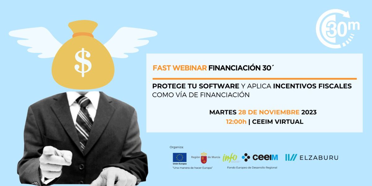 CEEI Murcia (@ceeimurcia) on Twitter photo #AgendaCEEIM 🔵⚫
¿Tienes 30 minutos? ¡Entonces tienes tiempo de sobra para asistir a este #FastWebinar en el que el equipo de <a href="/ELZABURU_Online/">ELZABURU IP</a> nos ayudará a conocer diferentes herramientas disponibles destinadas a proteger tu software. ¡No faltes!
🔗 bit.ly/3QwUZye #AgendaCEEIM 🔵⚫
¿Tienes 30 minutos? ¡Entonces tienes tiempo de sobra para asistir a este #FastWebinar en el que el equipo de <a href="/ELZABURU_Online/">ELZABURU IP</a> nos ayudará a conocer diferentes herramientas disponibles destinadas a proteger tu software. ¡No faltes!
🔗 bit.ly/3QwUZye