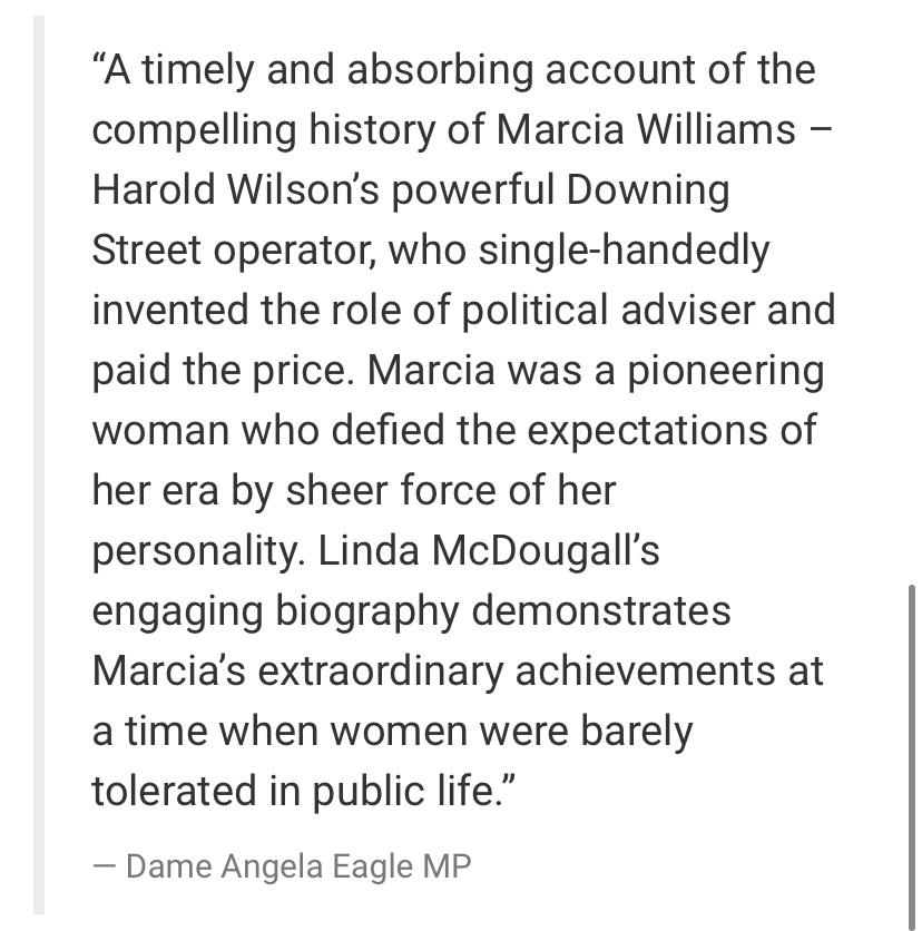 LiverpoolSalon's tweet photo. Some reviews for Marcia Williams: The Life and Times of Baroness Falkender:

Do join @Kevin_Hickson in conversation with author Linda McDougall at this @liverpoolsalon &amp; @LivUniPol event @TheAthenaeum1 - all welcome! https://t.co/Hd92u5rRzm
