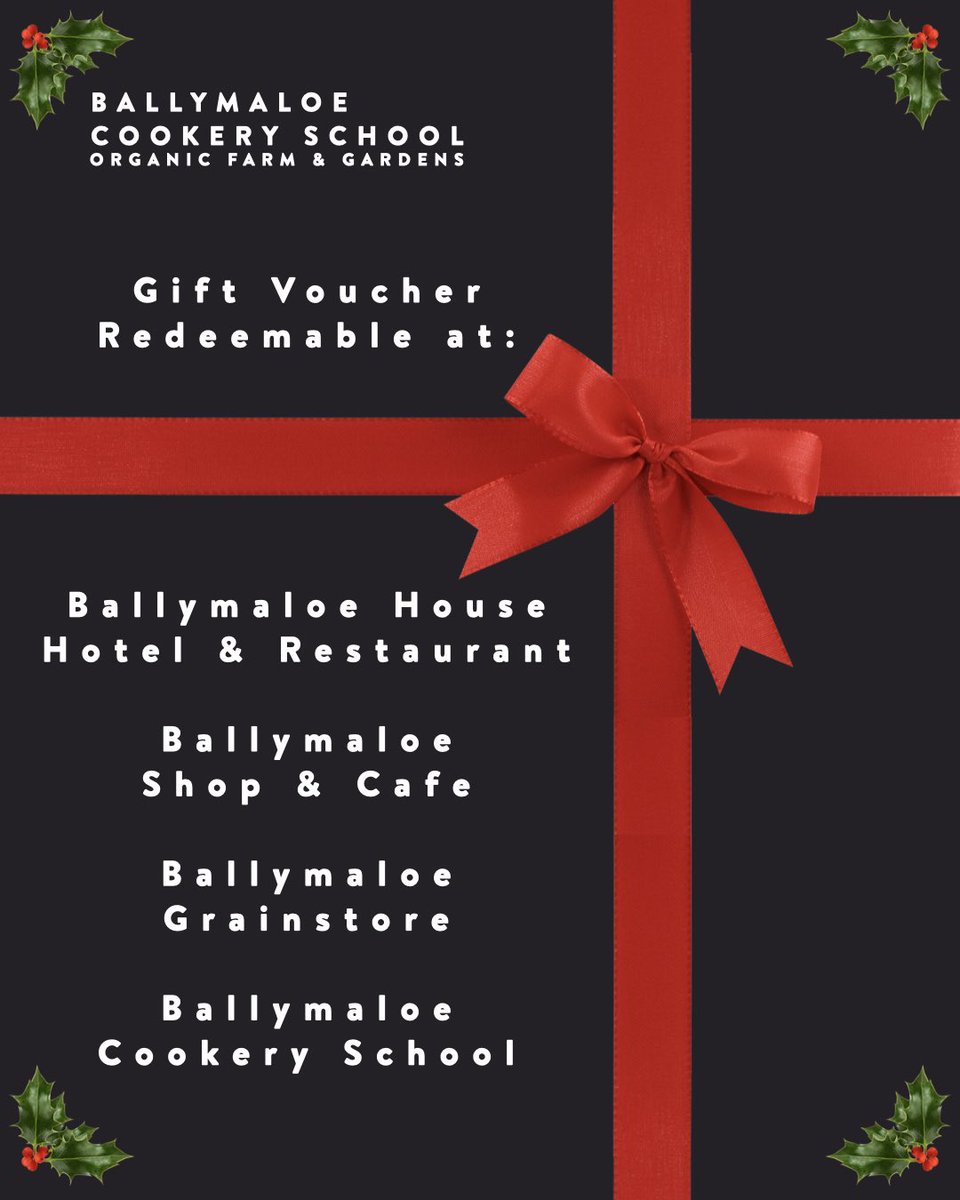 CYBER MONDAY 10% off gift vouchers: ballymaloecookeryschool.ie/vouchers/gift-…