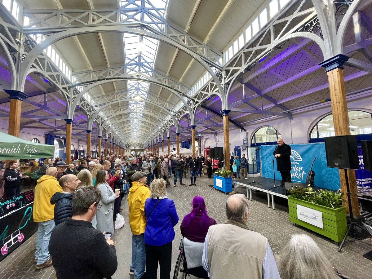 A heartfelt thank you to everyone who made Friday’s official opening of the Barnstaple Pannier Market! 🎉 

Special guests, acoustic tunes, speeches, and a ribbon-cutting by Vice Chair of North Devon Council - the day was truly a memorable moment for Barnstaple ☺️