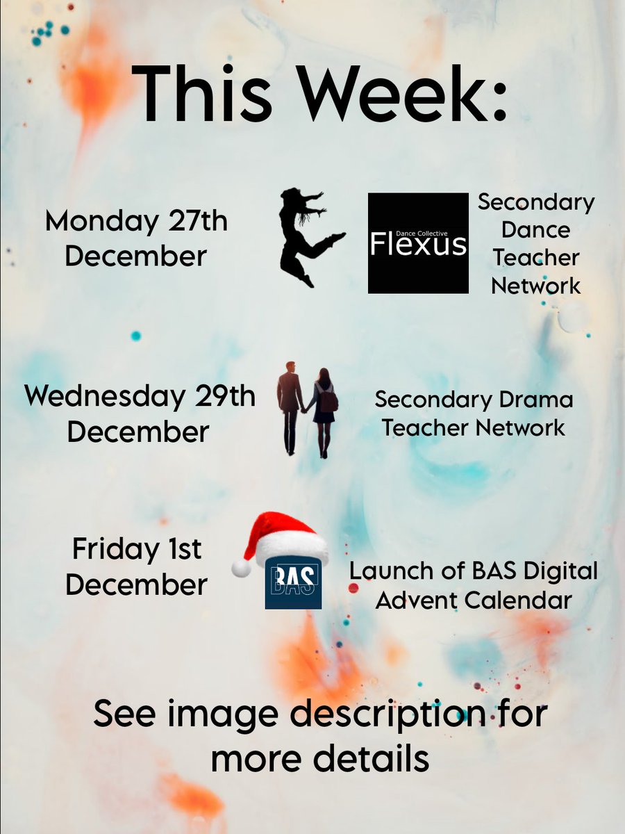 BhamArtsSchool's tweet photo. Busy week for Birmingham Arts School. 

Secondary Dance Network: https://t.co/7HTY7HoUcv

Secondary Drama Network:
💻 Join the mailing list here https://t.co/JRyfgS83mh

Digital Advent Calendar launches this Friday!
#BASGiveaway https://t.co/RDplgyCqcf