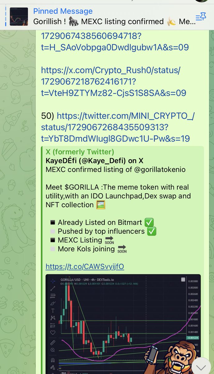Elitesquad_live's tweet photo. We done a Kol Push with our Kol army to great project @gorillatokenio 🦍

And its keep mooning after it 🚀

https://t.co/TDDJEsJ8oe https://t.co/u0EC0z3gmP