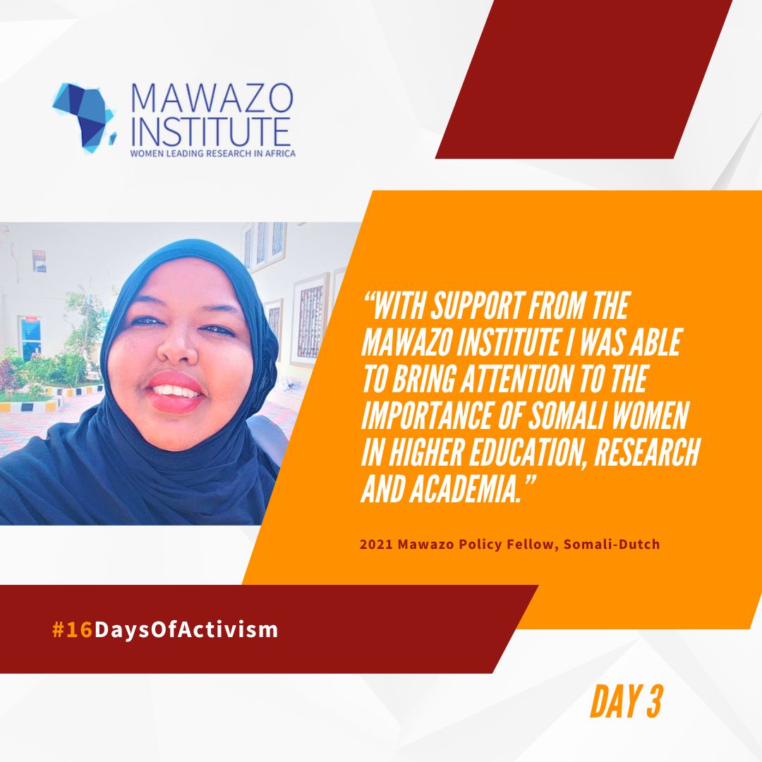 MawazoInstitute's tweet photo. With support from the Mawazo Institute I was able to bring attention to the importance of Somali women in higher education, research and academia. 
#16DaysOfActivism2023 https://t.co/bKIgglErxX