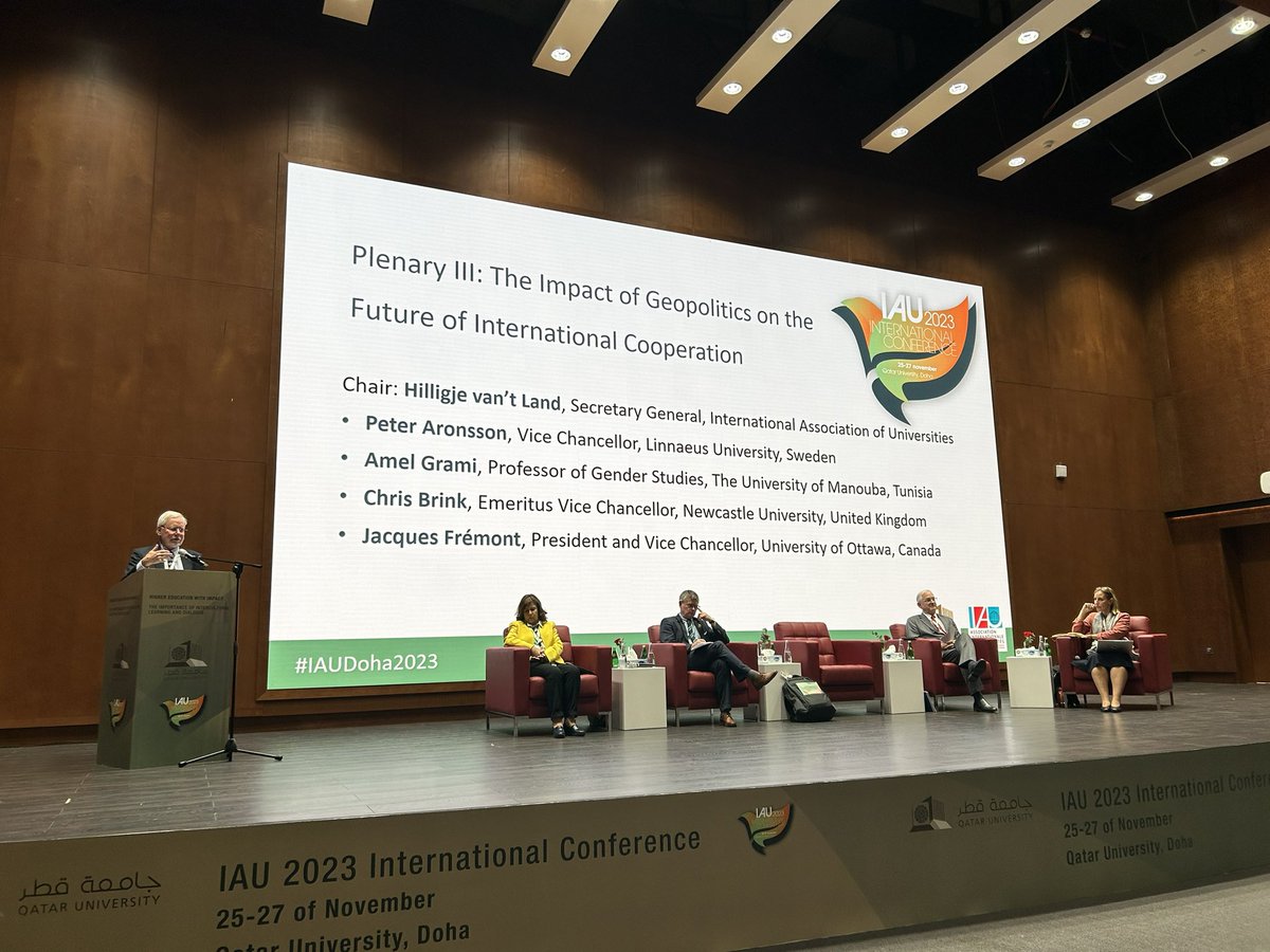 Cesar (@cesarwazen) on Twitter photo The impact of #geopolitics on the future of international collaboration being discussed at the <a href="/IAU_AIU/">International Association of Universities (IAU)</a> conference #IAUDOHA2023 with historical facts by <a href="/Historiebruket/">Peter Aronsson</a> brought up, 🐘 present in different forms and resistance (of course) a great closing session #Doha #Qatar The impact of #geopolitics on the future of international collaboration being discussed at the <a href="/IAU_AIU/">International Association of Universities (IAU)</a> conference #IAUDOHA2023 with historical facts by <a href="/Historiebruket/">Peter Aronsson</a> brought up, 🐘 present in different forms and resistance (of course) a great closing session #Doha #Qatar