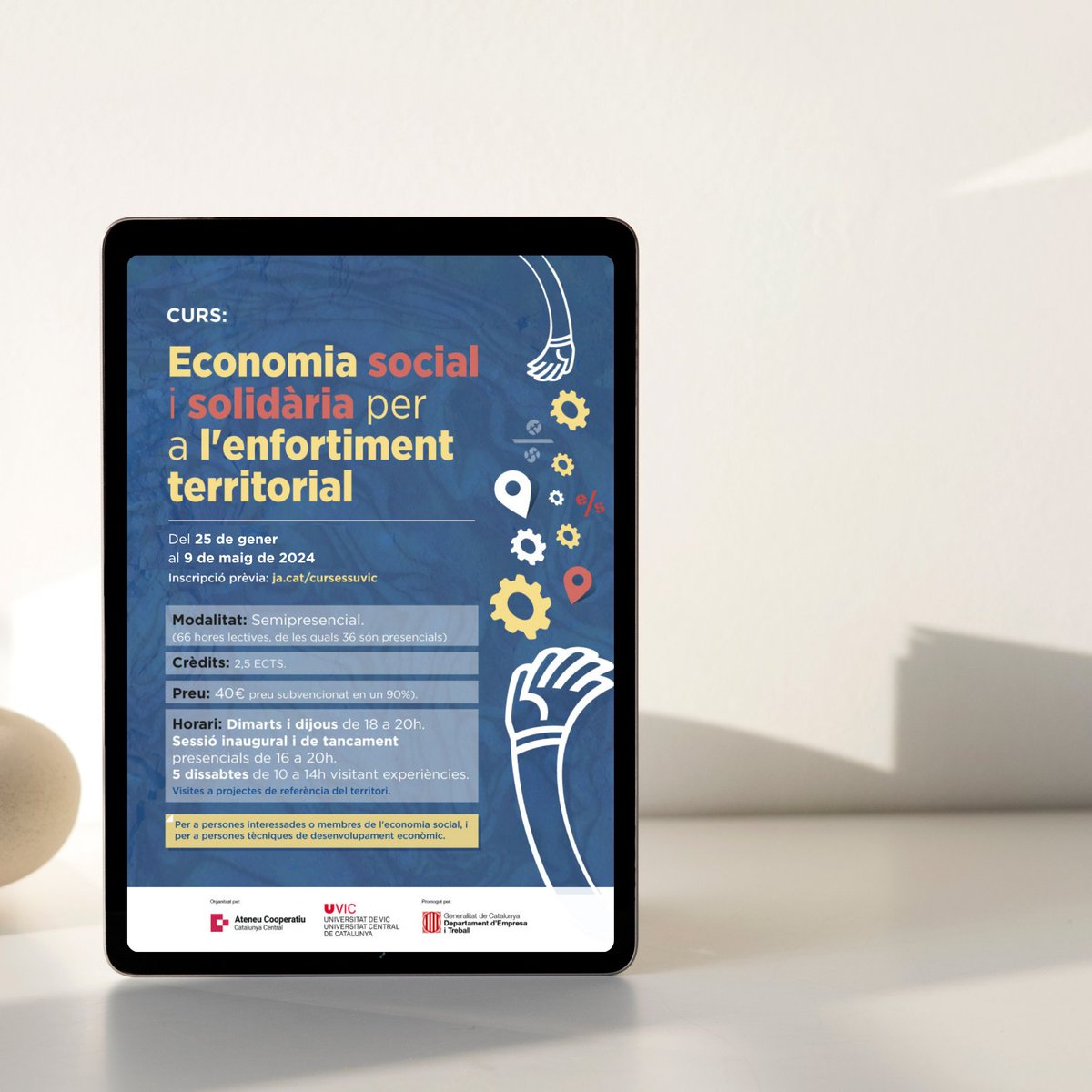 CoopCatCentral's tweet photo. Noves dates pel #cursESS!
🗓️De finals de gener a principis de maig
🗣️Formació semipresencial amb la perspectiva territorial, la ruralitat i l'economia social i solidària com a eixos transversals
Més info i inscripcions👉https://t.co/ftBKLk8lk2 https://t.co/kXk41VitNq