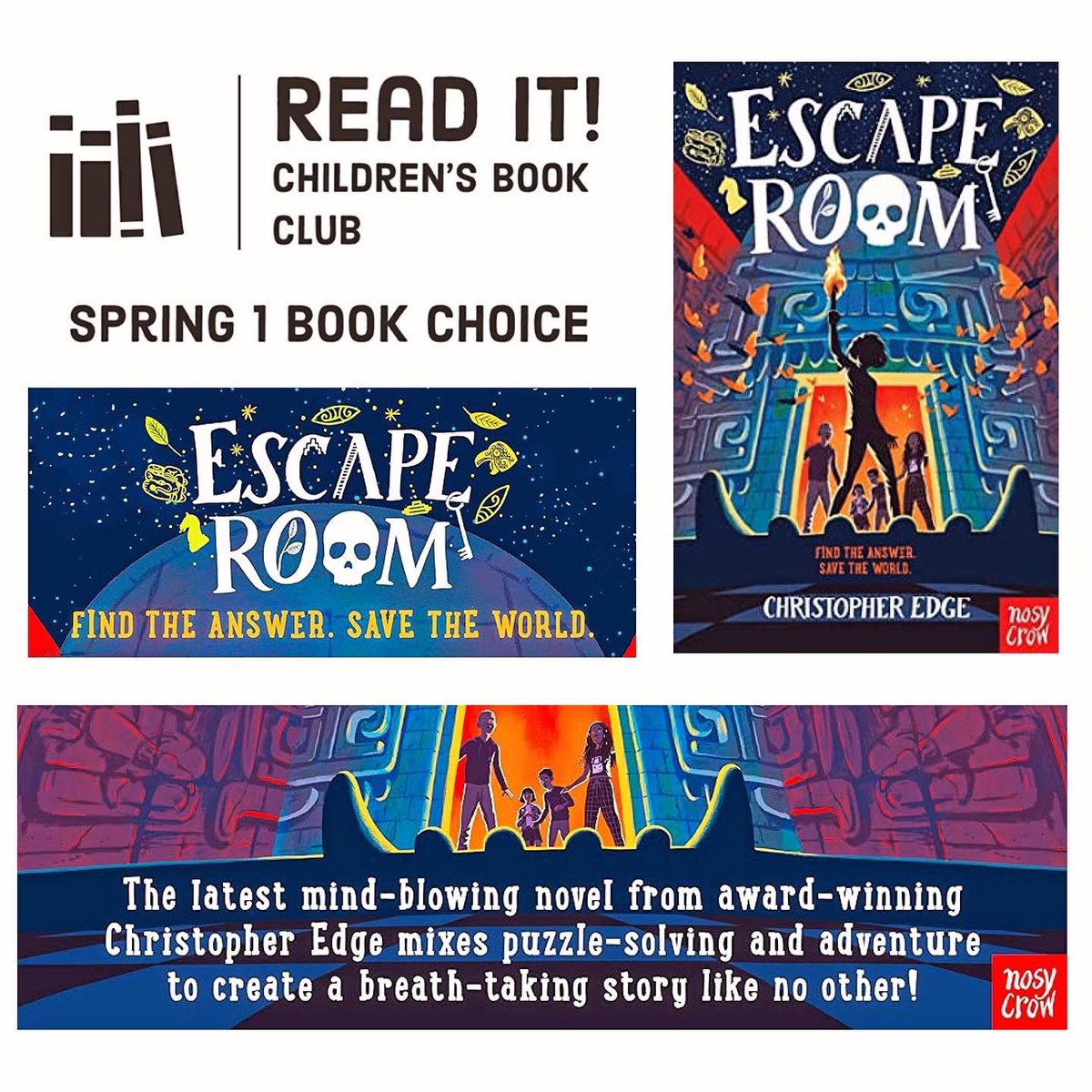 The Spring 1 book choice at Read It! Children’s Book Club will be the amazing Escape Room by Christopher Edge. The children have had a sneaky peek already and given it the thumbs up! 👍 @edgechristopher @NosyCrowBooks