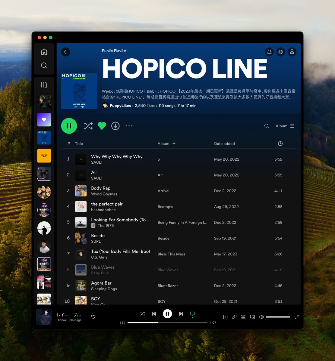 ashu_mest's tweet photo. #HOPICO Playlist
为什么我总会说 Spotify 的歌单是一种最简单和优雅的信息组合方式,因为你永远不知道什么歌会放在一个列表中,但总有人会提供你想要的歌单。
Mest 也是想将交易记录 / 钱包不断地再组合和关联,希望能衍生出一些有意思的内容。 https://t.co/lYNepvFjiN