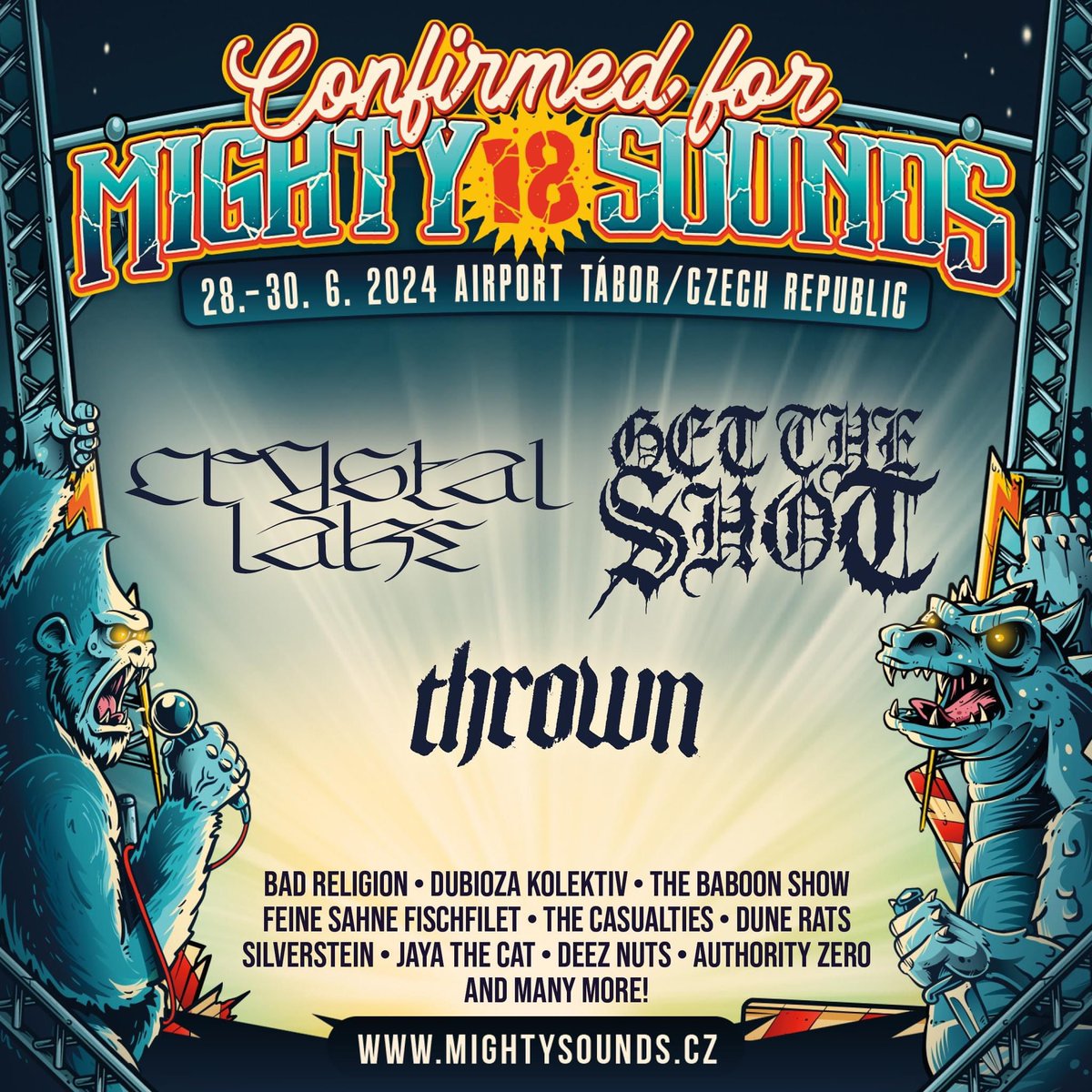 🔥 @gettheshothc, @CrystalLake777 and Thrown at #Mighty2024 🔥 ➖➖➖ 🎫 Tickets: 1url.cz/@ms24CZ ➖➖➖ 📍 Mighty Sounds 2024 📅 June 28-30, 2024 🇨🇿 Tábor, CZ 🌐 MightySounds.cz