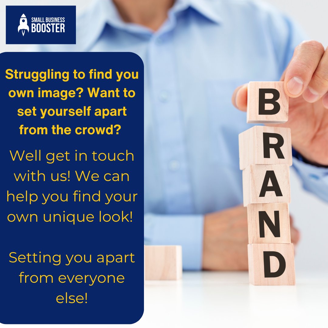 Branding isn't just about logos and colours; it's your business's personality! 
Don't let your business blend into the background. Let us help you build a brand that leaves a lasting impression! 📷📷
#SmallBusinessBooster #BrandingMatters #BusinessSuccess #StandOut #BrandBuilding