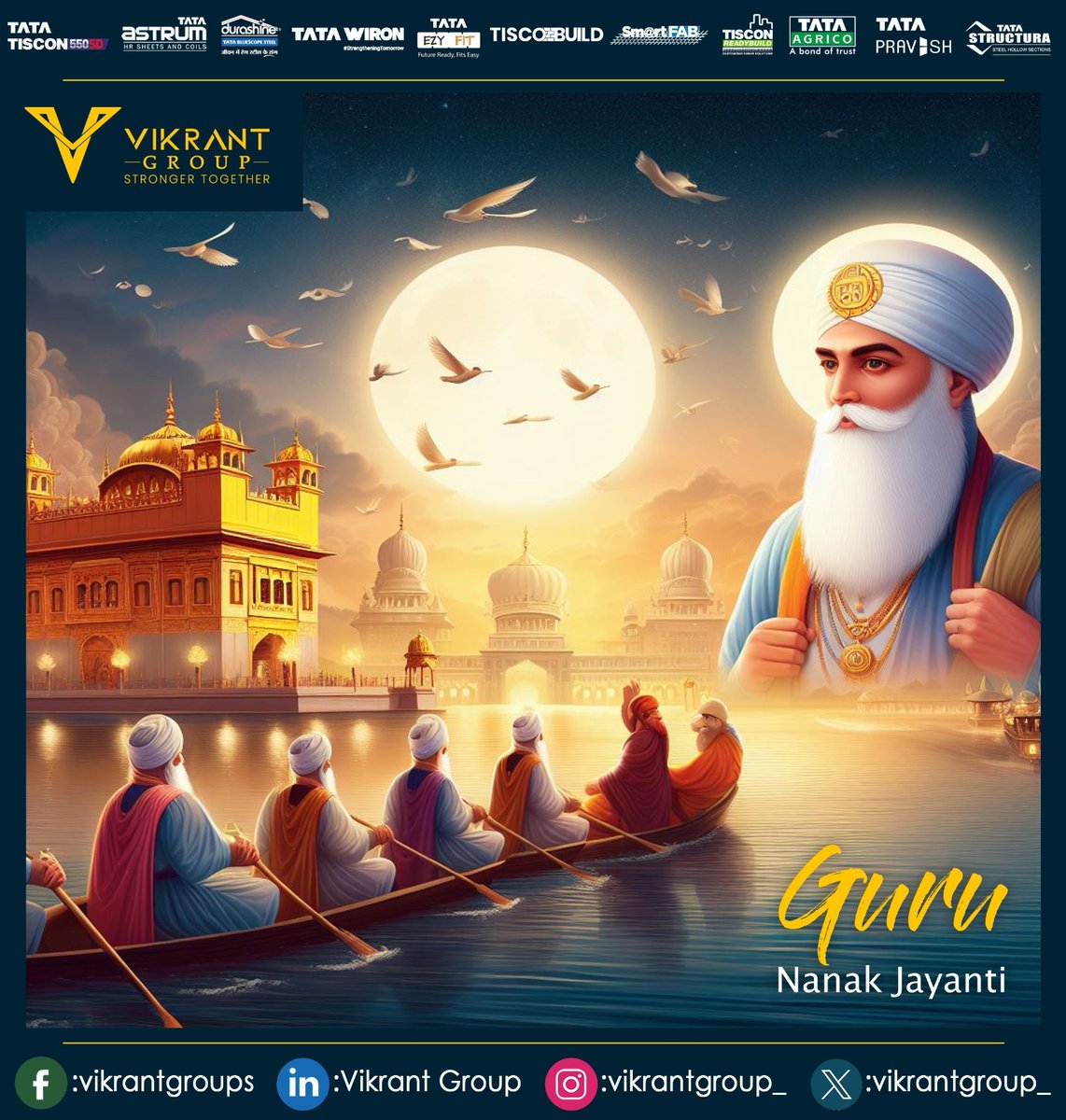 vikrantgroup_'s tweet photo. Vikrant Group wishes everyone a Happy Guru Nanak Dev Jayanti. As we celebrate, let us reflect on the profound words of wisdom that guide us toward a life of purpose &amp; righteousness.
#vikrantgroup #tatasteel #tata #steel #gurupurnima🙏 #guru #wisdom #purpose https://t.co/KfSkUsEYZ2
