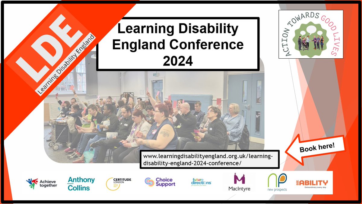 Book a ticket to the Learning Disability England Conference🎟️

Join self-advocates, family members and paid supporters to take a closer look at how #GoodLives can create an impact in politics and policy...

In London, Leeds and/or online in February 2024: tinyurl.com/mtmw77yu