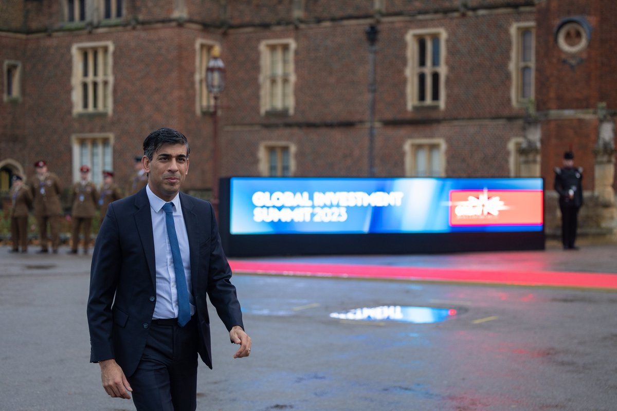 We've secured more than £29.5 billion of global investment for projects in tech, life sciences, infrastructure, housing and renewable energy.

Shortly, Prime Minister <a href="/RishiSunak/">Rishi Sunak</a> will deliver his speech at today's Global Investment Summit – catch it live right here.