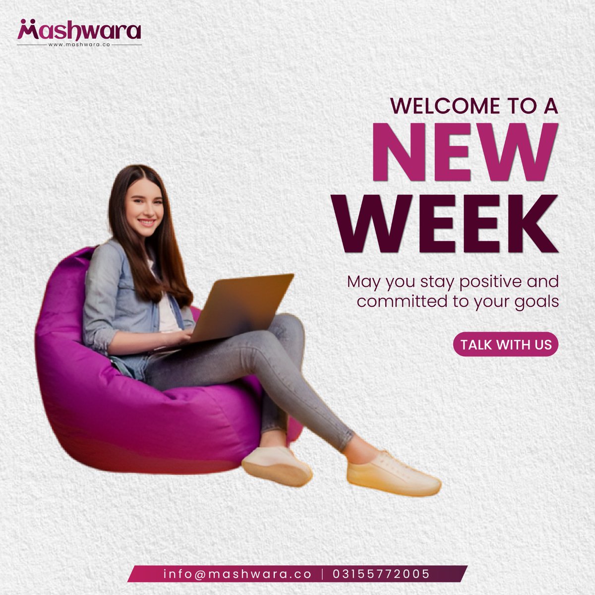 Mashwaraco's tweet photo. Let's kick off with positivity and unwavering commitment to our goals. Need a boost? Talk to Mashwara – because together, we can conquer anything! 💬💪
#mashwara #MashwaraOfficial #NewWeekNewGoals #PositiveCommitment https://t.co/ikIaNgjTSQ