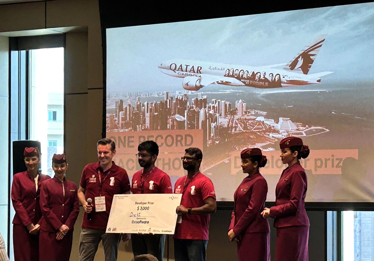 ibscorporate's tweet photo. Update from Doha where we proudly sponsored this weekend's @IATA #ONERecord Hackathon.
The competition generated brilliant ideas from the air cargo and software communities which will shape the future of the ONE Record initiative.
Congrats to all the winners and participants. https://t.co/6bDDjNX31n
