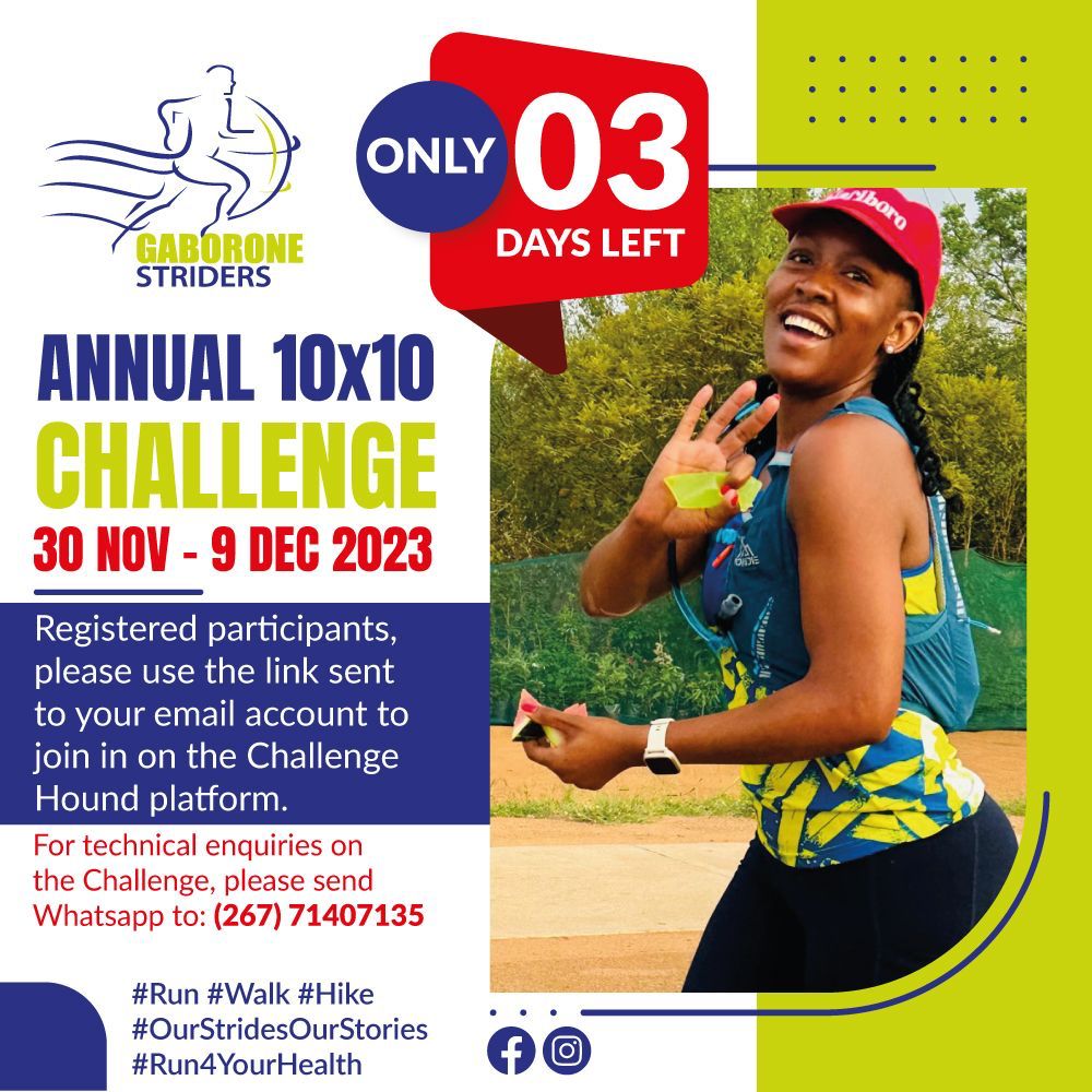 sha2naes's tweet photo. Countdown to THURSDAY 30TH NOV 2023  We are still ON  #run4yourhealth   #10x10challenge  #OurStridesOurStories #GabzStriders  #PhakalaneBus  #UBbus #CBDbus  #KgaleBus #NdolaBus  #MahikengBus  #TlokwengBus #WindhoekBus  #AbujaBus #AirportJunctionBus
Monday not skipped ✌️ https://t.co/FLrg3WXsew
