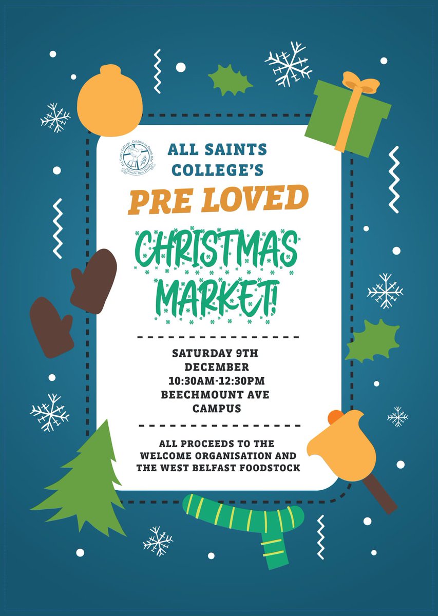 Reminder, All Saints College Pre-Loved Christmas Market.
🎄📚🧸🪀🎅