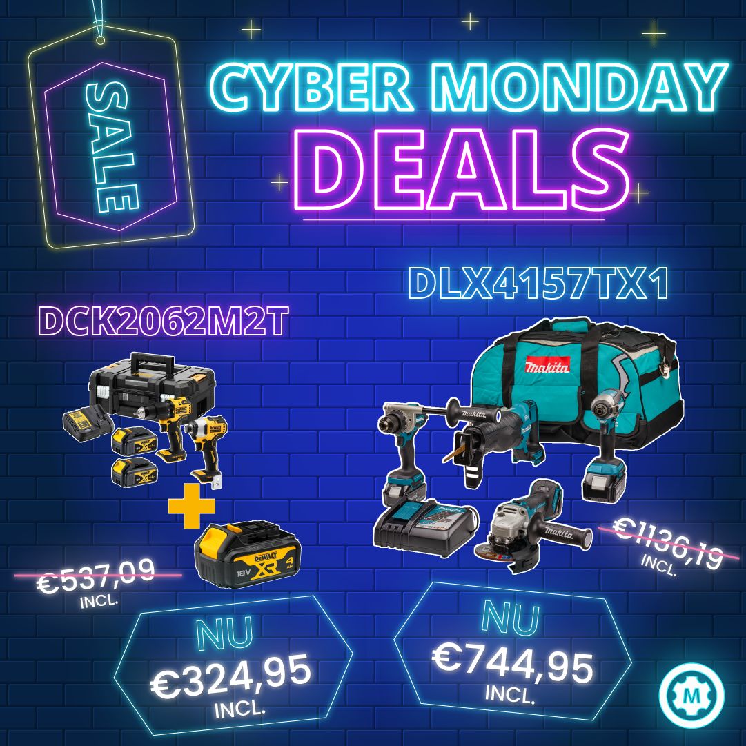🔥 Cyber Monday Deals! 🔥⁠
⁠
Pak deze Cyber monday Deals met nu extra scherp geprijsde Makita en DeWALT Combisets!

Boven op deze scherpe prijzen krijg je ook nog 4% kassa korting van ons! ⁠
⁠
#CyberMonday #Maandag #Monday #Deal #Actie #Korting #Mastertools #DeWALT #Makita