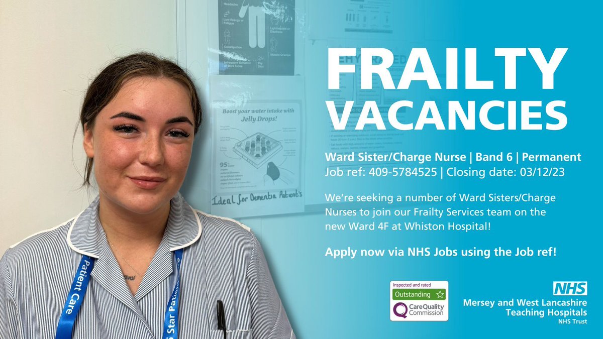 🚨 Due to the expansion of our growing Frailty Services Team, we’re looking for a number of clinical staff to join #TeamMWL! 

✅ If you think you have what it takes, click the link: buff.ly/3S1gZU7 

#TeamMWL #WeAreTheNHS #NHSJobs
