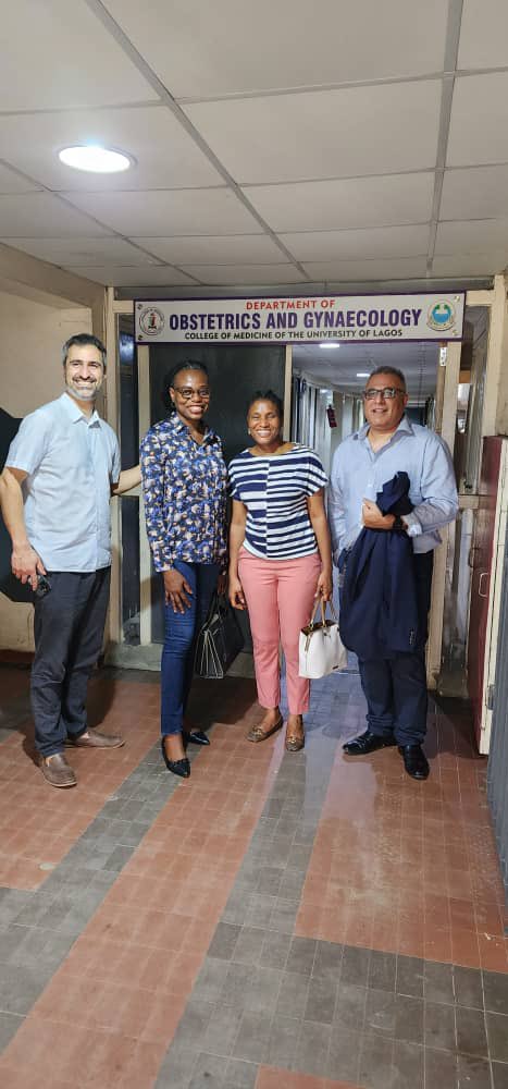 With members of the Gates Foundation, during an impromptu visit to LUTH/CMUL, last week. L-R: Rasa Izadnegahdar- Director of Maternal and Newborn Health Discovery & Tools; Dr Jennifer Boateng, Midwife, PhD; Manu Vitash - Prof O&G from Oxford.