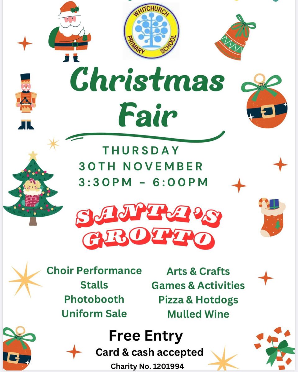 WpsFriendsof's tweet photo. We look forward to seeing you all from 3:30pm on Thursday at our Christmas Fair.

We”ve got a Santa’s Grotto, a photo booth, stalls, crafts, games &amp; activities, and a Choir &amp; Orchestra performance. 

Hot dogs, pizzas, mulled wine &amp; Baileys hot chocolate to offer ☕️🍷🍕🌭 https://t.co/S6ErsItvwd