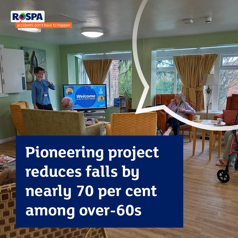 📣Pioneering project reduces falls by nearly 70 per cent among over-60s! Learn more: rospa.com/case-studies/t… #fallprevention #falls #safety #health #housing