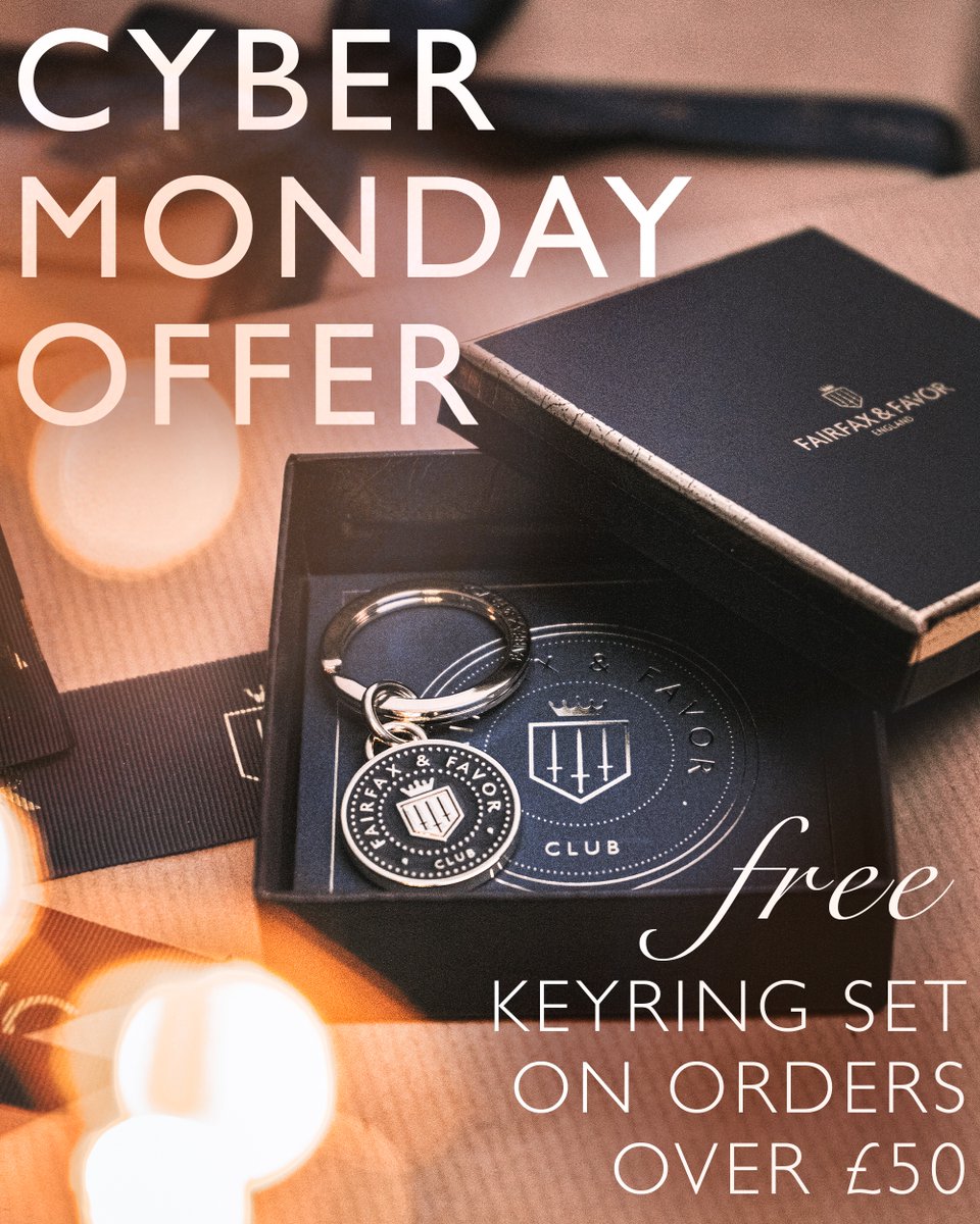 🚨CYBER MONDAY OFFER 🚨 Get a FREE keyring set with all orders over £50! Shop Now --> fairfaxandfavor.com *while stock lasts