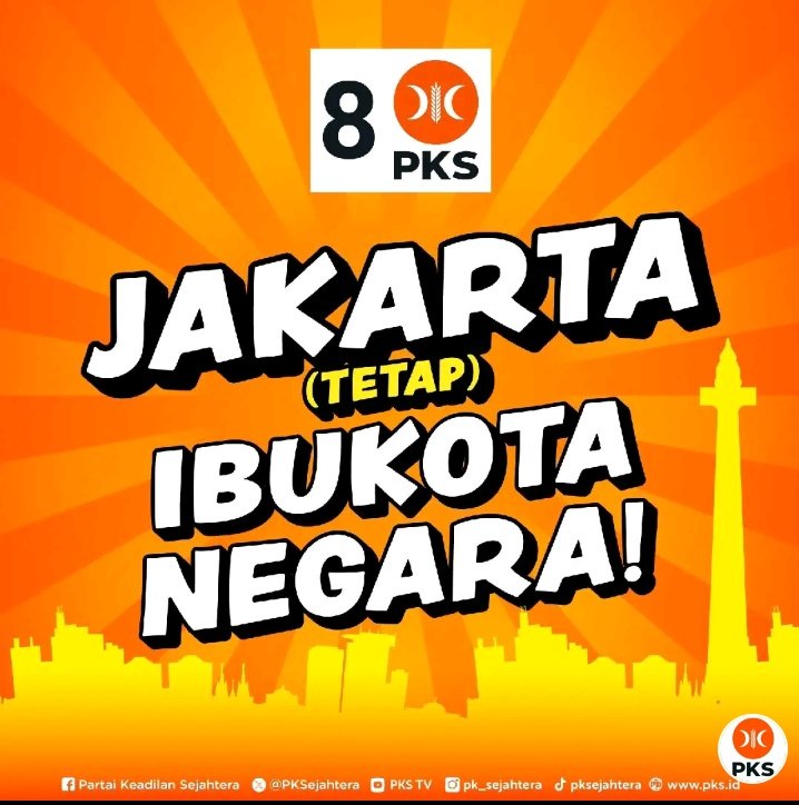 Rahmayuliaaja's tweet photo. PKS menang Jakarta tetap Ibukota negara

#sayaAMIN2024 #2024AMIN #AMIN2024 #AMINAjaDulu #PKSnomor8 #pksmelayanirakyat #pkspembelarakyat https://t.co/e4ameNdHcF