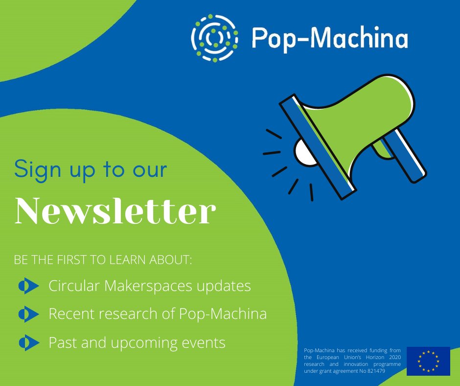 Pop-Machina (@pop_machina) on Twitter photo 📣 The next and final issue of <a href="/Pop_Machina/">Pop-Machina</a>’s newsletter is coming up soon!
✍️ Subscribe to find out what’s been going over the last few months:
pop-machina.eu/newsletter/
#circulareconomy #makerspace #popmachina #newsletter 📣 The next and final issue of <a href="/Pop_Machina/">Pop-Machina</a>’s newsletter is coming up soon!
✍️ Subscribe to find out what’s been going over the last few months:
pop-machina.eu/newsletter/
#circulareconomy #makerspace #popmachina #newsletter
