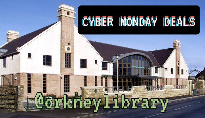 OrkneyLibrary's tweet photo. Today is #CyberMonday so we have some amazing online deals at Orkney Library &amp; Archive. 

All eBooks are FREE
All eAudiobooks are FREE
All eMagazines are FREE
All PC access is FREE
All Online Resources are FREE
All WiFi is FREE

Every day is Cyber Monday. #Libraries are amazing❤️ https://t.co/q8dIAeDPFi