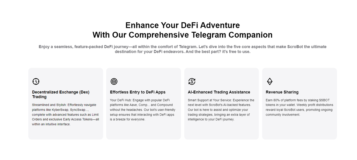 Tonbot_assist's tweet photo. Level up your trading game with #ScroBot's intelligent tools! Token scanner for opportunities copy trading for wisdom, and sniper features for precision🎯
#telebot #ERC20 https://t.co/mud1CLmDgI