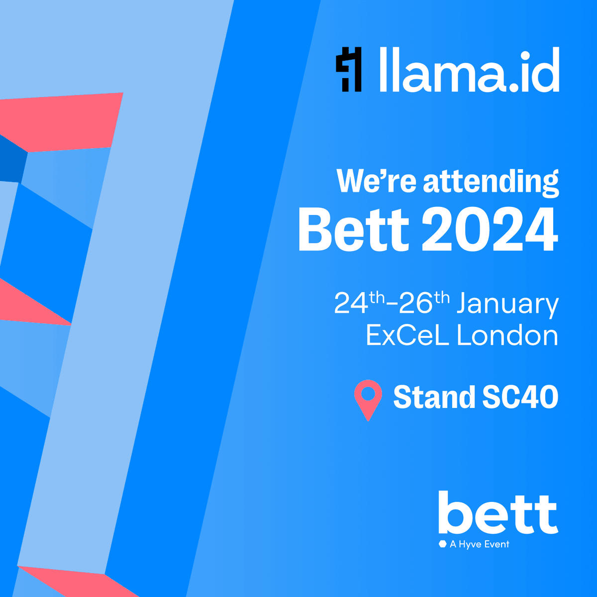 llama_id's tweet photo. We're excited to announce that we will be exhibiting at @Bett_show 2024! You can visit us at stand SC40 to discuss the value of automating your pre-employment checks and the future of safer recruitment in education. See you there!🦙  
#LlamaID #BettUK #Bett2024 #EdTech https://t.co/FhywLyjJYB