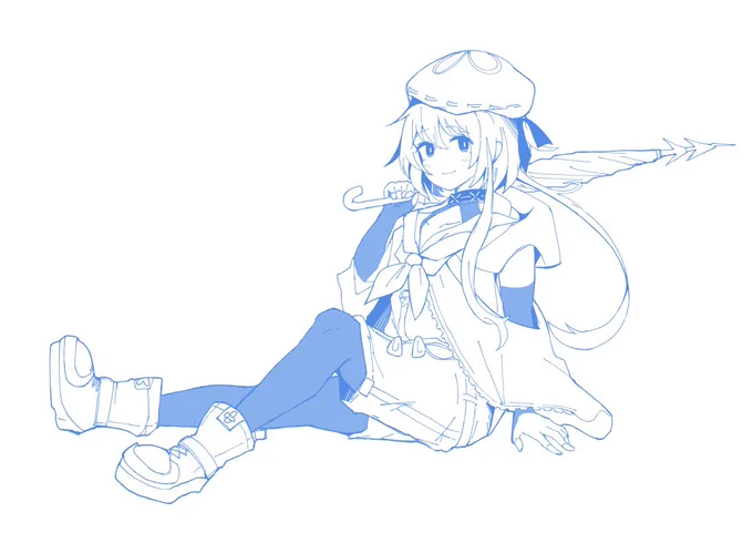 ミズキくん下書きめっちゃ良い感じ  参考にしたドールからはポーズ変わったけど!