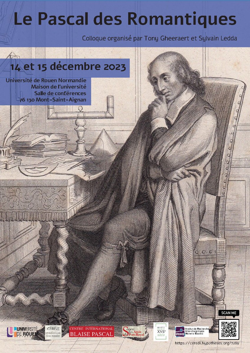 Revue XVIIe siècle (@xviiesiecle) on Twitter photo #Colloque "Le Pascal des romantiques" organisé par
<a href="/TonyGheeraert/">Tony Gheeraert</a> et Sylvain Ledda, avec le soutien de la Société d'études du XVIIe siècle
📍Université de Rouen, Maison de l’université
🗓️14 et 15 décembre 2023
📖bit.ly/49XC1tF
<a href="/IrihsUniversite/">IRIHS - Université Rouen Normandie</a> <a href="/CEREdI_Rouen/">CÉRÉdI</a> #Colloque "Le Pascal des romantiques" organisé par
<a href="/TonyGheeraert/">Tony Gheeraert</a> et Sylvain Ledda, avec le soutien de la Société d'études du XVIIe siècle
📍Université de Rouen, Maison de l’université
🗓️14 et 15 décembre 2023
📖bit.ly/49XC1tF
<a href="/IrihsUniversite/">IRIHS - Université Rouen Normandie</a> <a href="/CEREdI_Rouen/">CÉRÉdI</a>