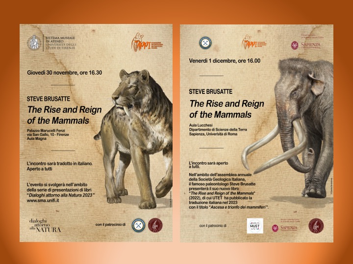 📷 Giovedì 30 Novembre a Firenze e Venerdì 1 dicembre a Roma  due importantissimi incontri con il paleontologo #SteveBrusatte.📷
*THE  RISE AND REIGN OF THE MAMMALS*
paleoappi.it/ascesa-e-trion…
Vi aspettiamo!! <a href="/SteveBrusatte/">Steve Brusatte</a> 
#paleontology #geology #paleoappi #PaleontologiaePaleoarte