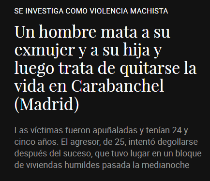 RobertoVaquero_'s tweet photo. Un hombre de origen peruano ha matado hoy a puñaladas a su mujer y su hija de cinco años en Carabanchel. Como siempre los grandes medios evitan mencionar la nacionalidad del perpetrador. Según el ministerio de Igualdad un 32,4% de los asesinatos contra mujeres son perpetrados por extranjeros, a pesar de que representan tan solo un 13,1% de la población total. 

¿Por qué nos ocultan estos datos? ¿Acaso no son de interés para la mayor parte los españoles? Existe un problema claro respecto al modelo migratorio y hemos de denunciarlo. 

¿Por qué Perú puede tomar medidas respecto a la inmigración masiva y nosotros no?

Hay muchas personas
en nuestro país que no deberían de estar.