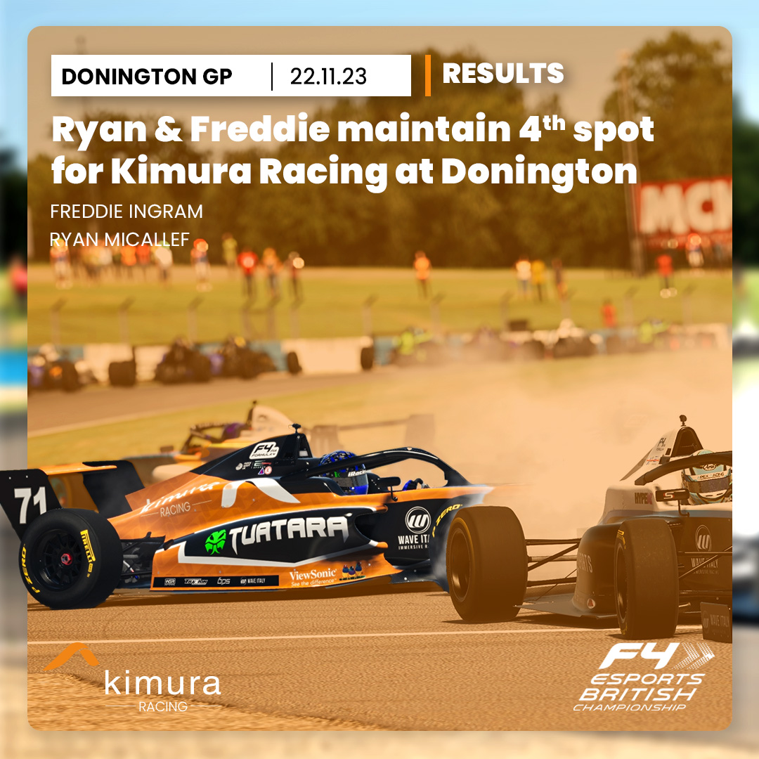 #KimuraRacing recently competed in the British F4 Esports Championship at Donington GP.

Excellent effort from our racers Ryan Micallef and Freddie Ingram.

#KimuraPerformanceLtd 
#trakracer | #tuatara | <a href="/kimuraperform/">Kimura Performance Ltd</a> | <a href="/4Sake__/">#4Sake</a>
