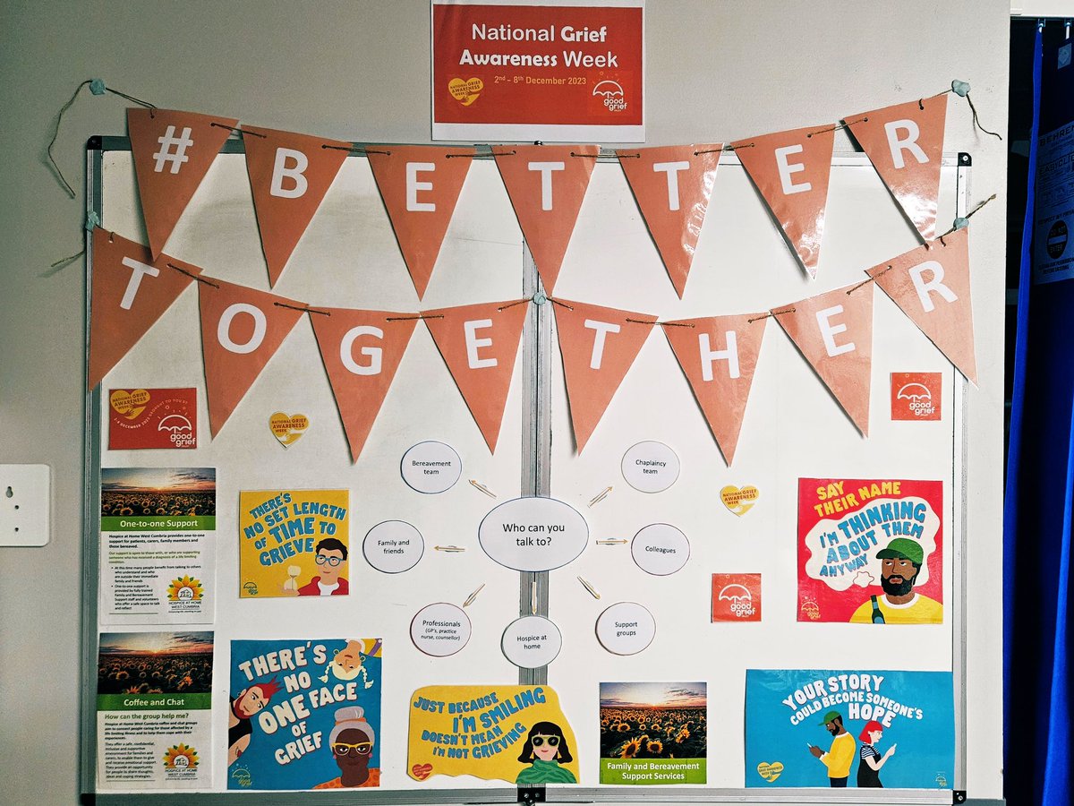 NCIC Community Hospital Matrons (@ch_matrons_ncic) on Twitter photo Great display by Copeland & Loweswater Wards for national grief awareness week 2023. Supporting & connecting patients, families and teams <a href="/SalliPilcherNHS/">Salli Pilcher RN, BSc, DN, QN ๐</a> <a href="/ZoeLarmour/">Zoe Larmour</a> <a href="/EmmaFarrow27/">Emma Farrow</a> #griefjourney #bettertogether <a href="/goodgrieftrust/">The Good Grief Trust</a> Great display by Copeland & Loweswater Wards for national grief awareness week 2023. Supporting & connecting patients, families and teams <a href="/SalliPilcherNHS/">Salli Pilcher RN, BSc, DN, QN ๐</a> <a href="/ZoeLarmour/">Zoe Larmour</a> <a href="/EmmaFarrow27/">Emma Farrow</a> #griefjourney #bettertogether <a href="/goodgrieftrust/">The Good Grief Trust</a>