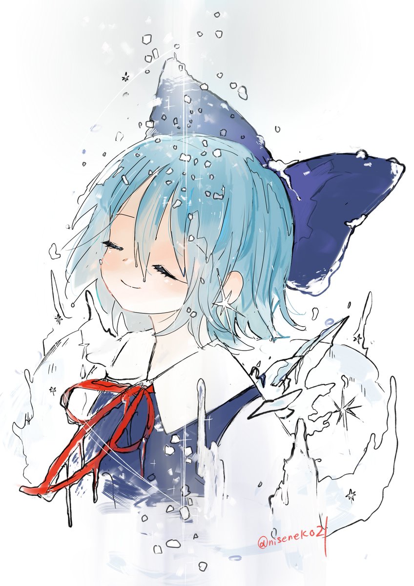 チルノ(東方Project) 「#フォロワーさんの推しが描きたい誕生・生成 」|偽猫@紅楼夢【O-02b】のイラスト