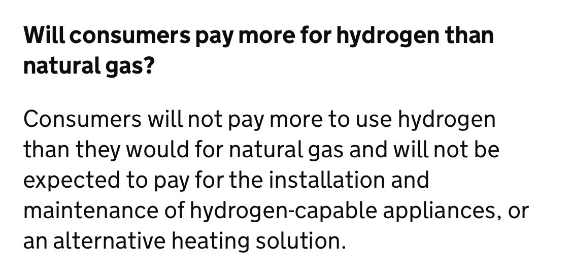 ClemCowton's tweet image. Notice govt makes no specific commitments about the price of hydrogen after the trial ends, whereas NGN initially did and then retrospectively changed it.